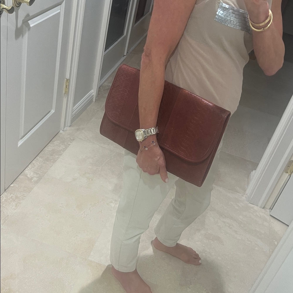 Carlos Falchi Oversized Python Clutch - image 7